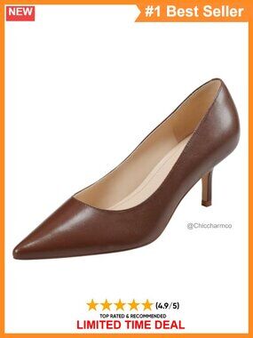 Pointy Toe Kitten Heel Leather Slip-On Dress Pumps